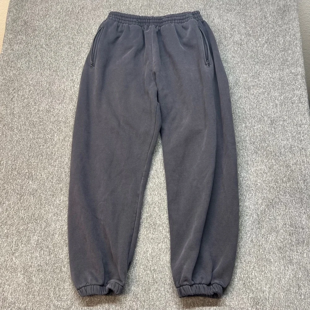 Yeezy Season 6 Sweatpants Mens XL Charcoal Grey Cotton Zip Pocket Joggers USA